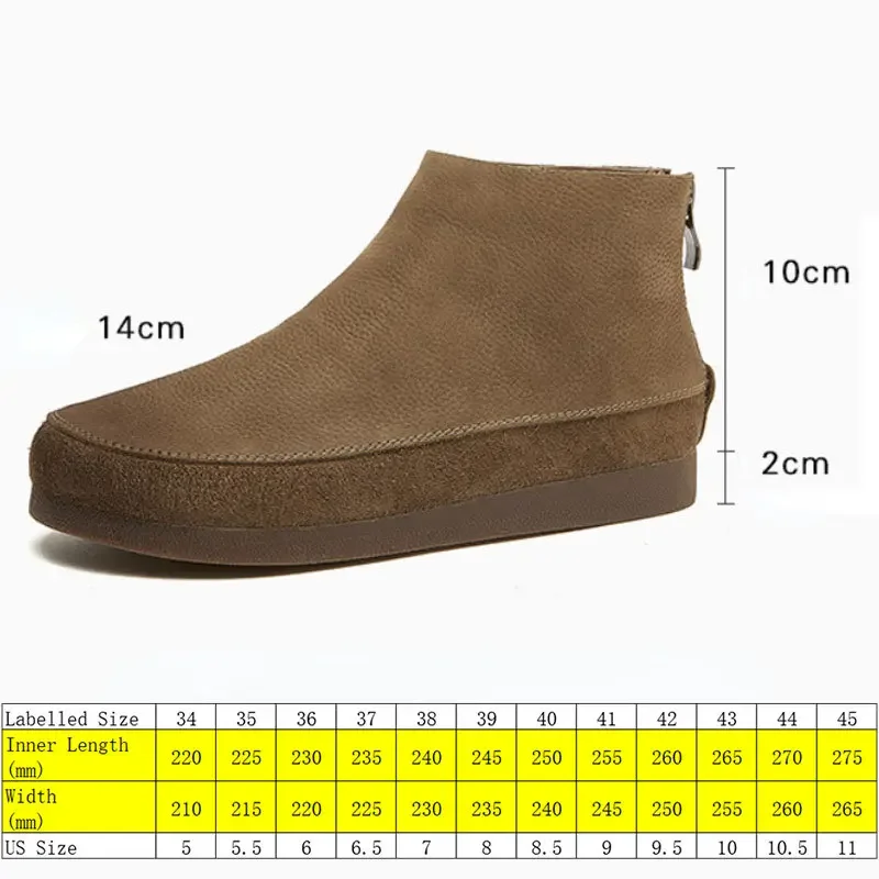 Koznoy Leather Fur Urban Leather Casual Boots for Women 2cm Genuine Ankle Flats Spring Winter Plush Moccasins ZIP Comfy Shoes