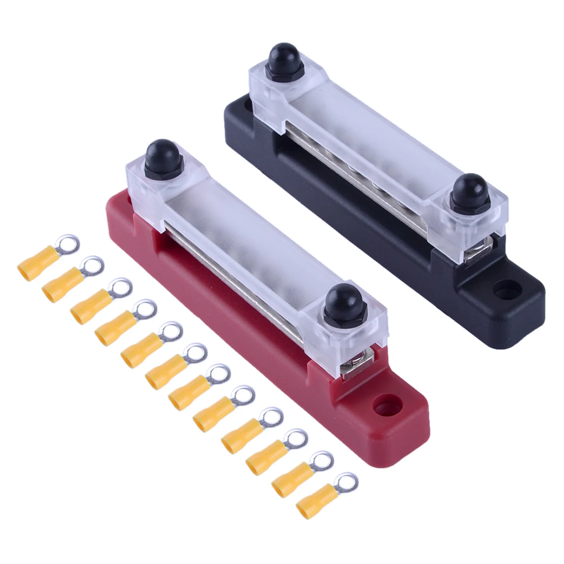 

2Pcs 12V 150A Bus Bar Power Distribution Terminal Block 6 Way for Auto Marine Boat Caravan Camper Horsebox