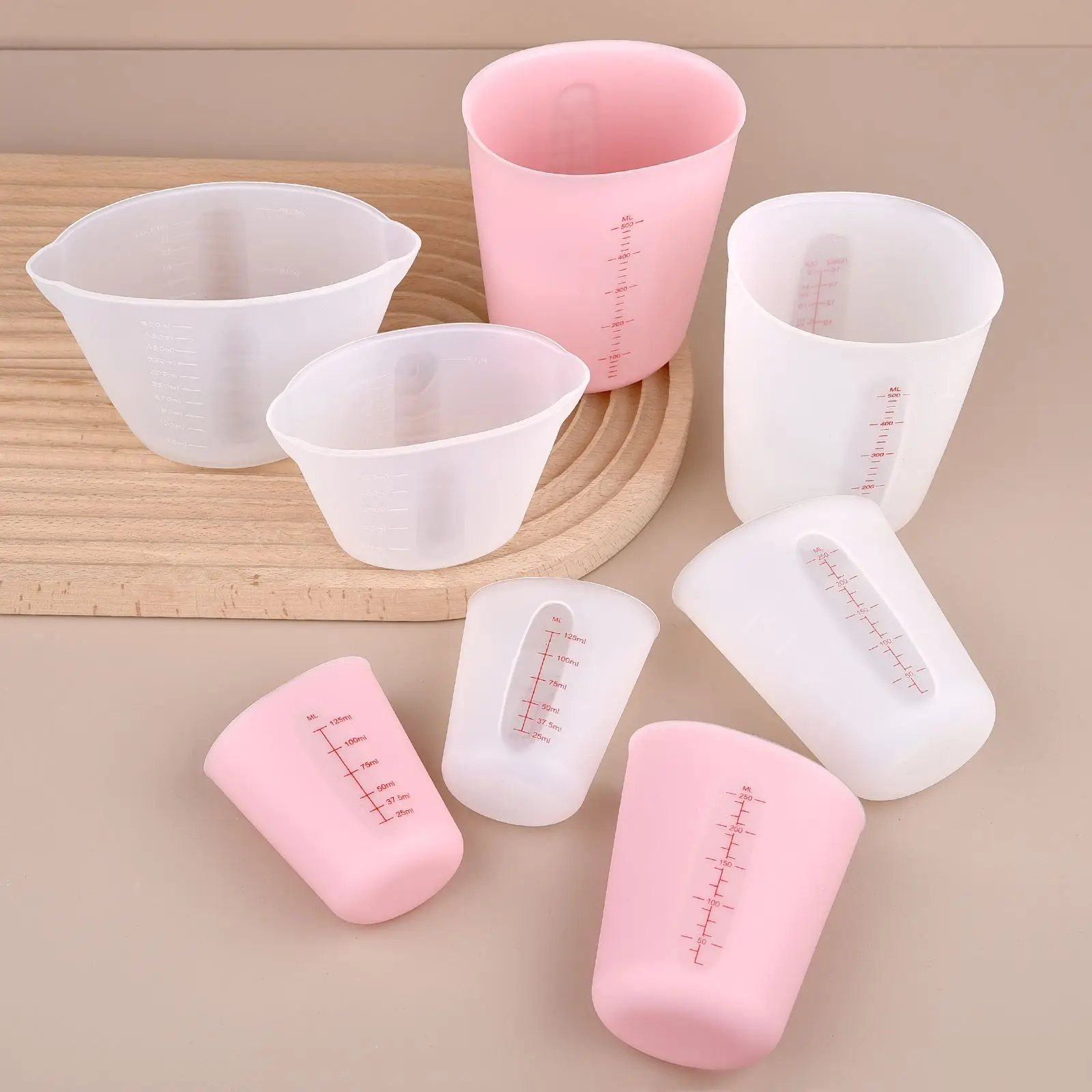 125/250/500ml Silicone Measuring Cup With Scale DIY Epoxy Resin Jewelry Making Tool Gypsum Plaster Crafts Silicone Graduated Cup