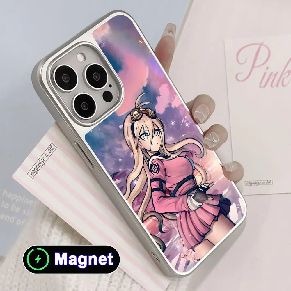 

Danganronpa Miu Iruma Phone Case for iPhone 17 16 15 14 13 12 11 Air Pro Max Plus Electroplated Silver Magsafe Cover