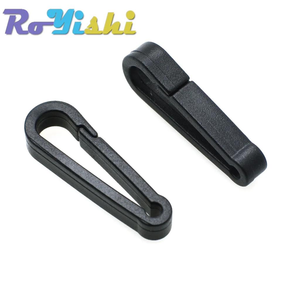 10 Pcs/Pack Gloves Hook Plastic Black Buckles Snap Hook With O-Ring Used For Shower Curtains