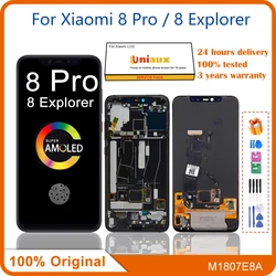 Original Super AMOLED For Xiaomi Mi 8 Pro Mi8 Explorer Edition LCD Display Touch Screen Digitizer With Fingerprint Mi 8 Pro LCD