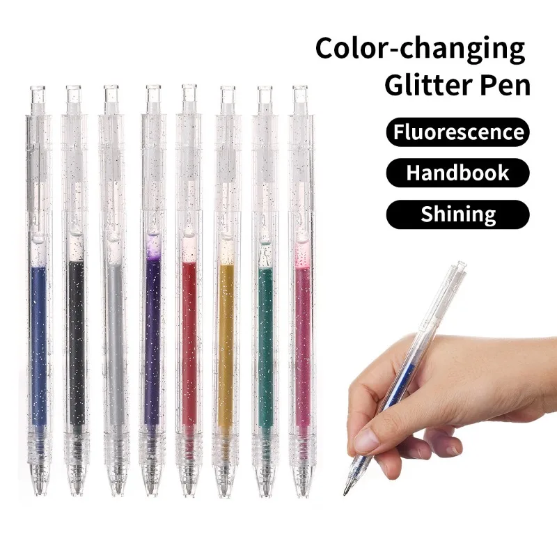 Glitter Gel PenColorful Push-Up Neutral PenStudent DIY Handbook PenFantasy Highlighters