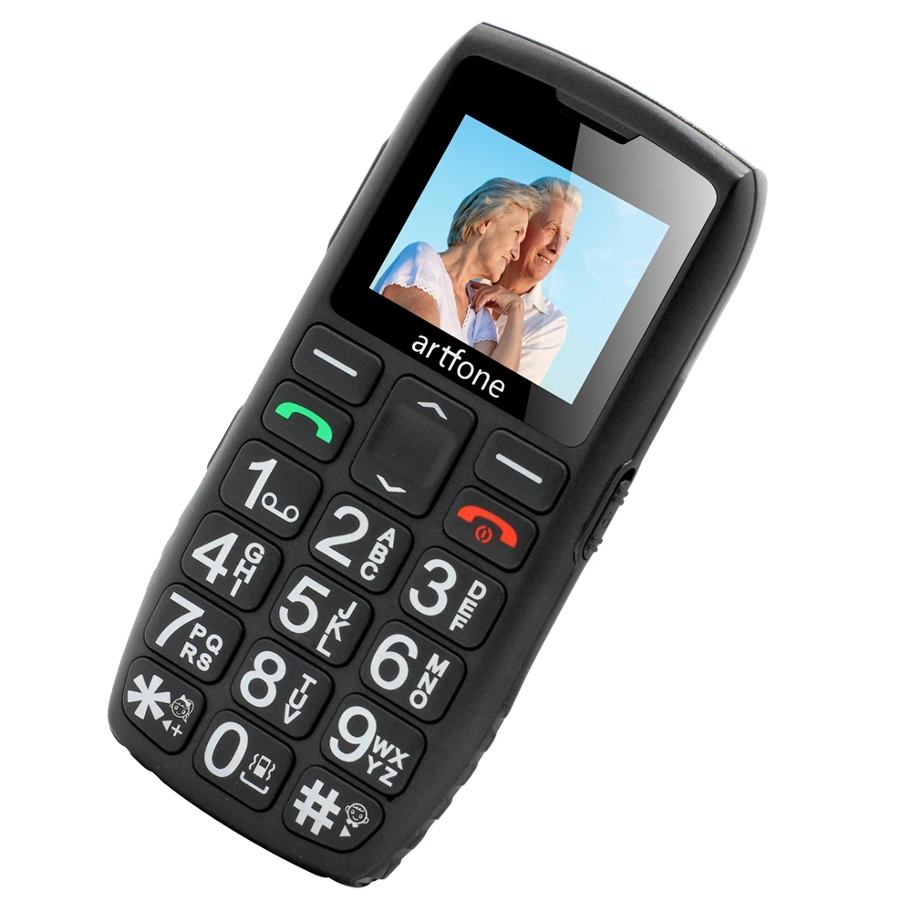 LTE 4G Senior Mobile Phone Artfone C1+ With Charging Dock Big Keypad For Elderly Single Sim One Key SOS FM 1400mAh Bar CellPhone