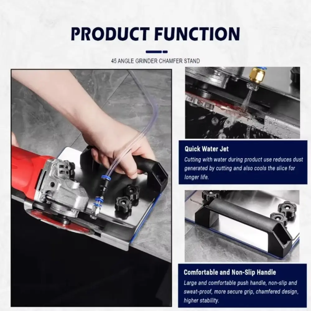 

Стойка для угловой шлифмашины с углом фаски 45 градусов, высокоточные насадки для резки плитки, антикоррозийная защита, удаление пыли