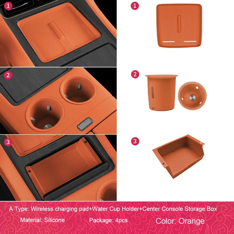 

Автомобильный держатель для стакана с водой, силиконовая накладка с беспроводной зарядкой, защитная крышка для подъема окна с автоматическим центральным управлением для SERES AITO M8 2025-2026