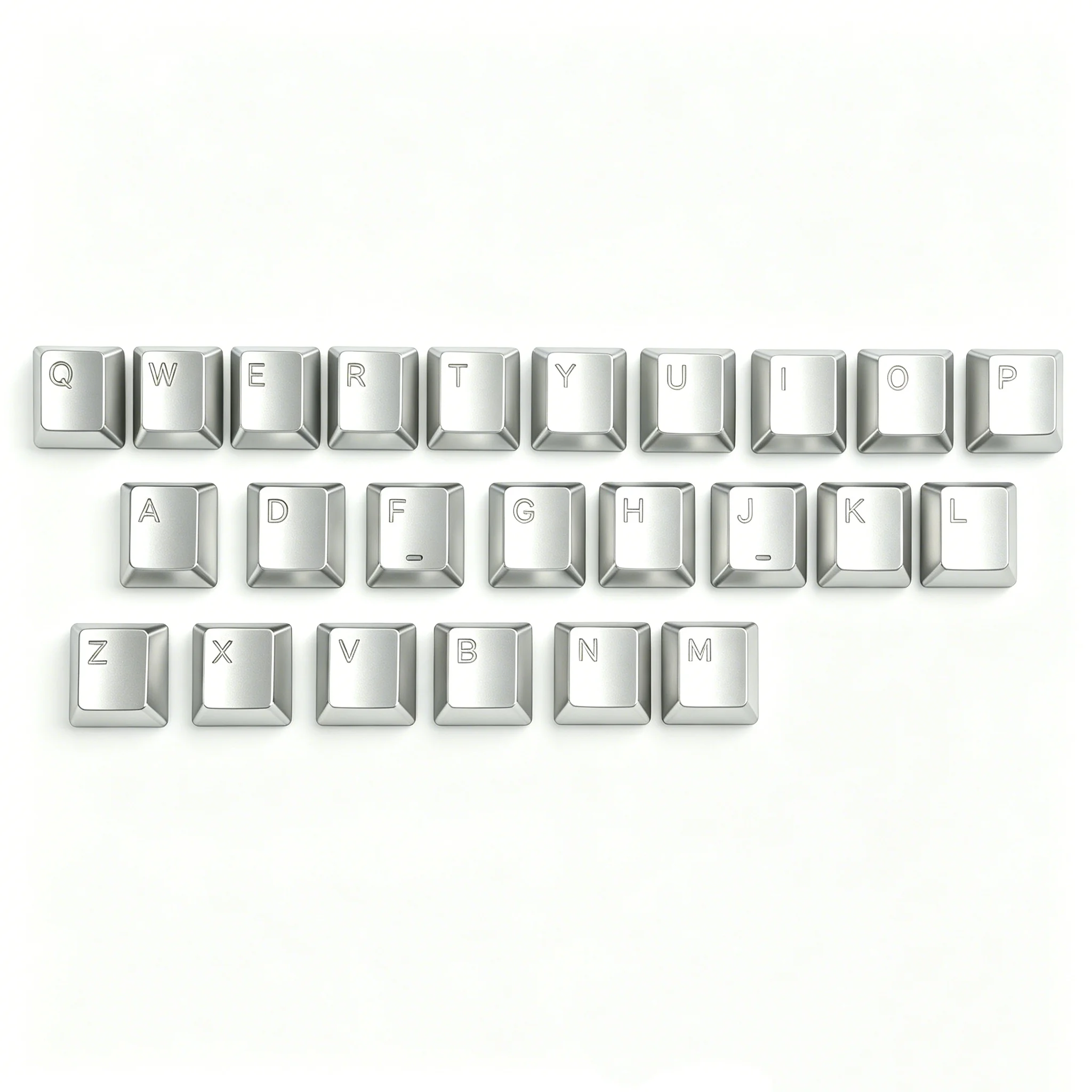 26 letters Aluminum Keycaps Custom Metal Cherry Keyboard Caps Silver Black Blue Keycaps for Mechanical Keyboard Game Accessories