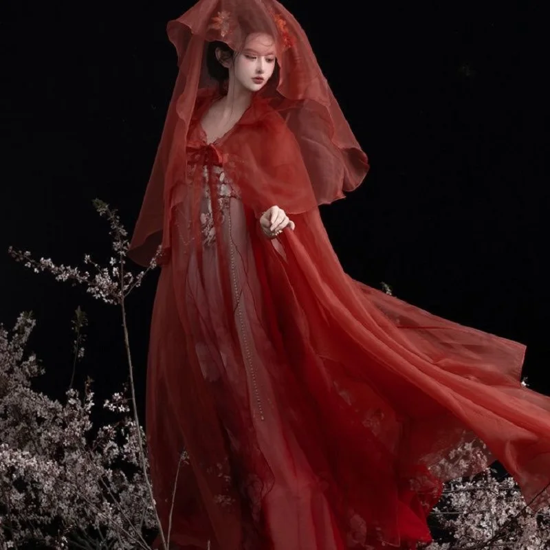 Party Cloak Hooded Long Gauze Cape 2026