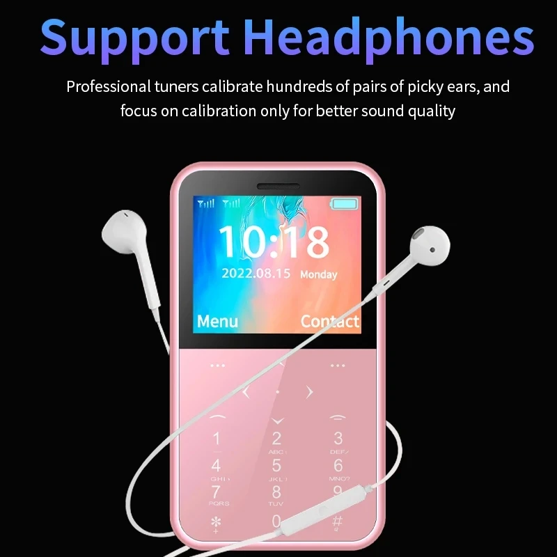 هاتف محمول صغير 2G GSM 2 بطاقة SIM ماجيك صوت بلوتوث الطلب المنبه مسجل الاهتزاز الهاتف المحمول الصغيرة