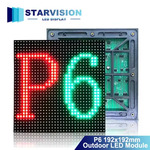 P6 Outdoor LED Module 192x192mm Waterproof Full Color High Brightness LED Display Panel