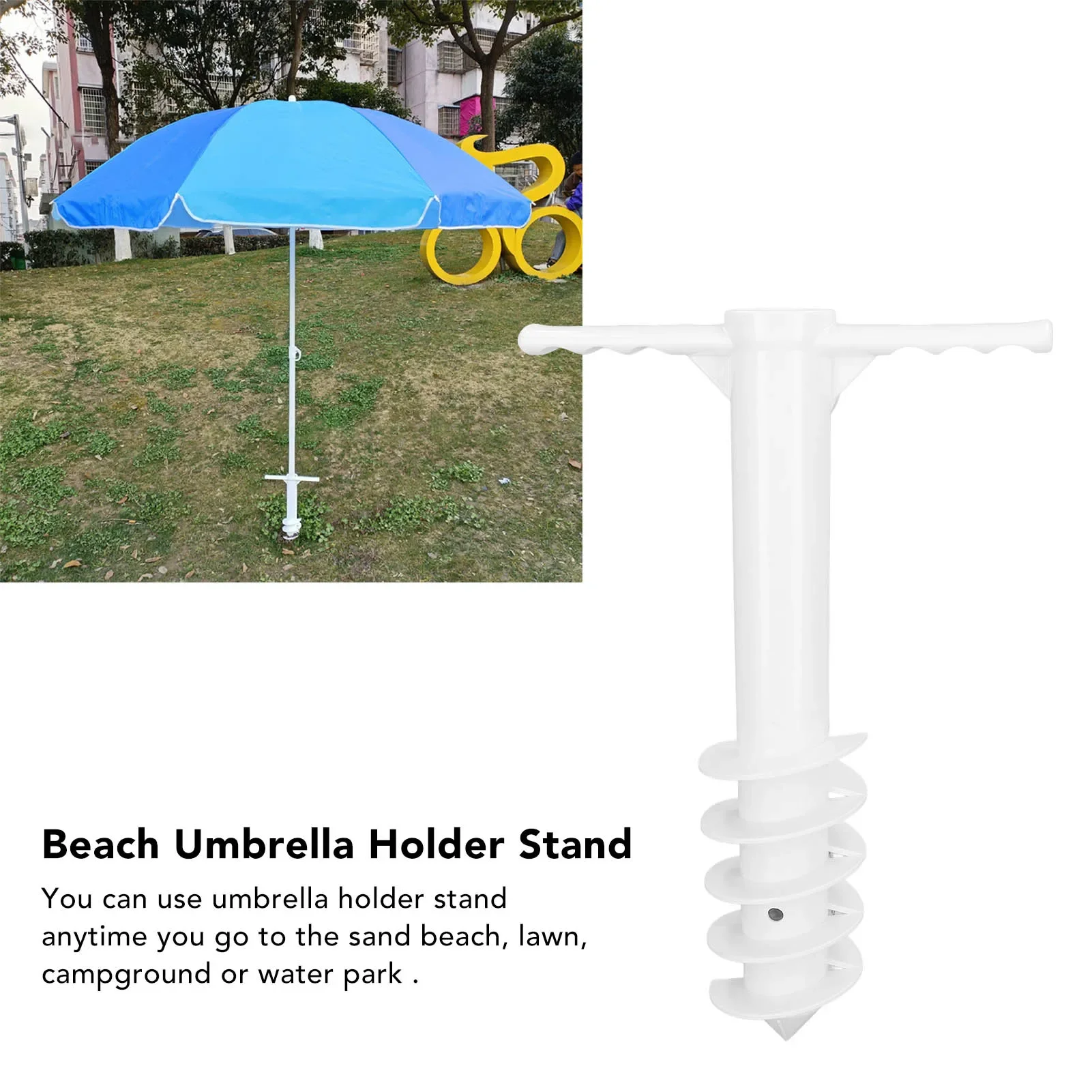 Beach Umbrella Sand  Multifunction Safe Umbrella Holder Stand with 5 Spiral Screw for Beach Lawn Water Park Sand