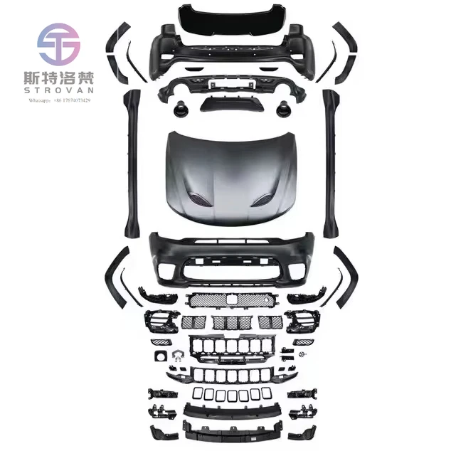 

High Quality Upgrade to the SRT Style BodyKit with Front Rear Bumper Sets and Hood for Jeeps Grand Cherokee Car Parts 2014-2021