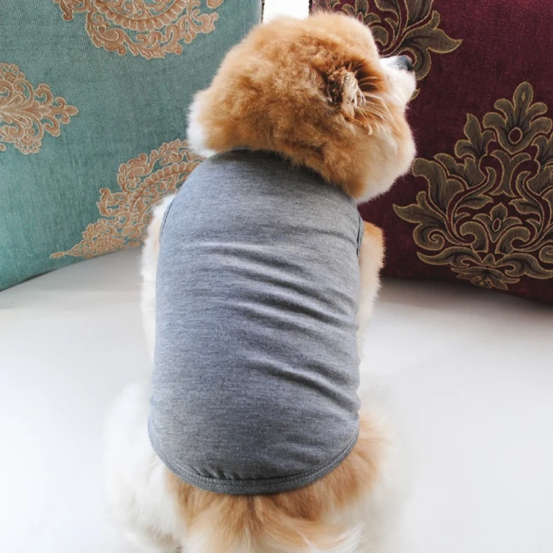 Lightweight Dog T-Shirts Sleeveless Vest Breathable Pet Clothes Tank Top for Small Medium Dogs Cats Basic Solid Color Vest