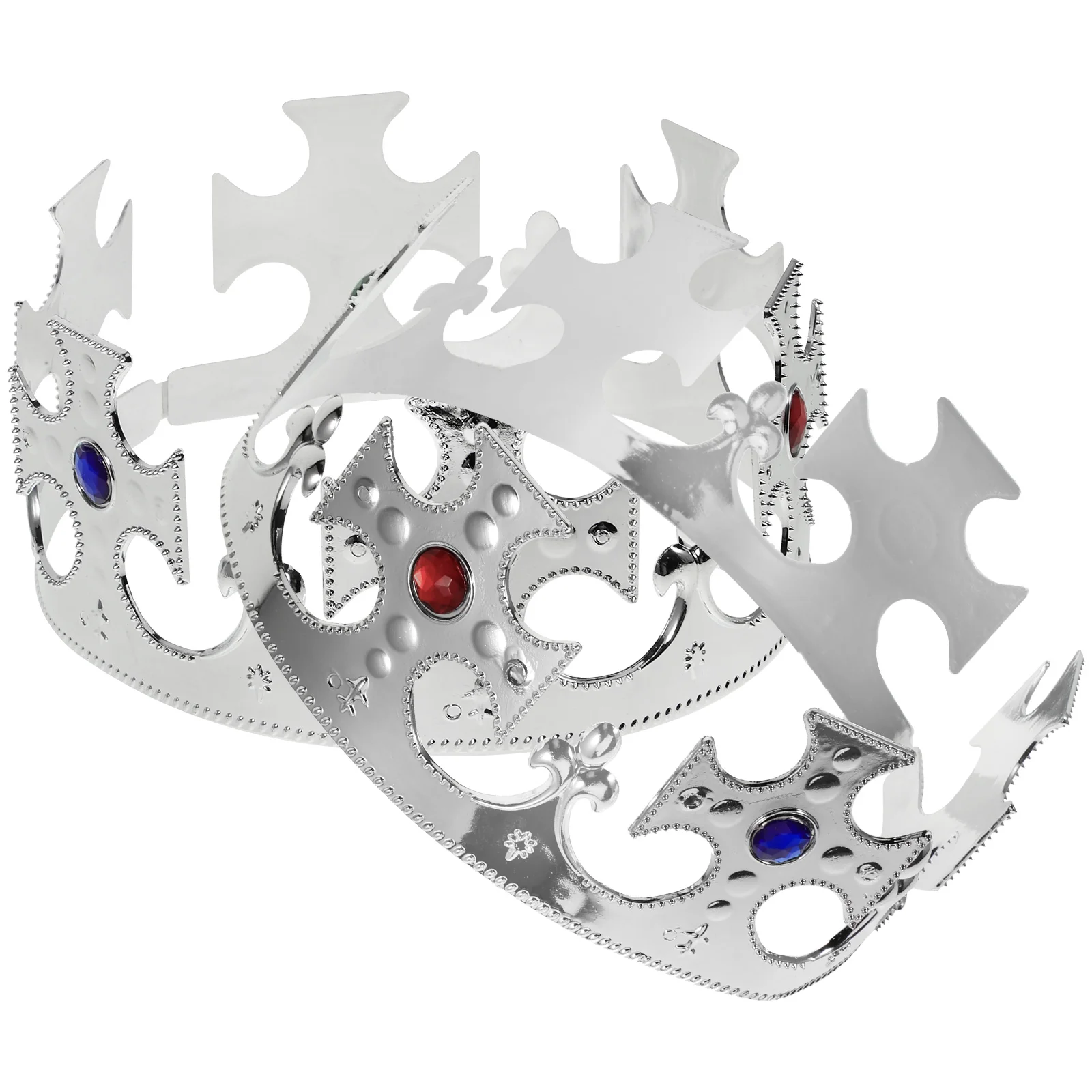 

2 Pcs King Crown Props Queen Plastic Kings Adult Dress up Royal Fancy Queens Drama Halloween Party