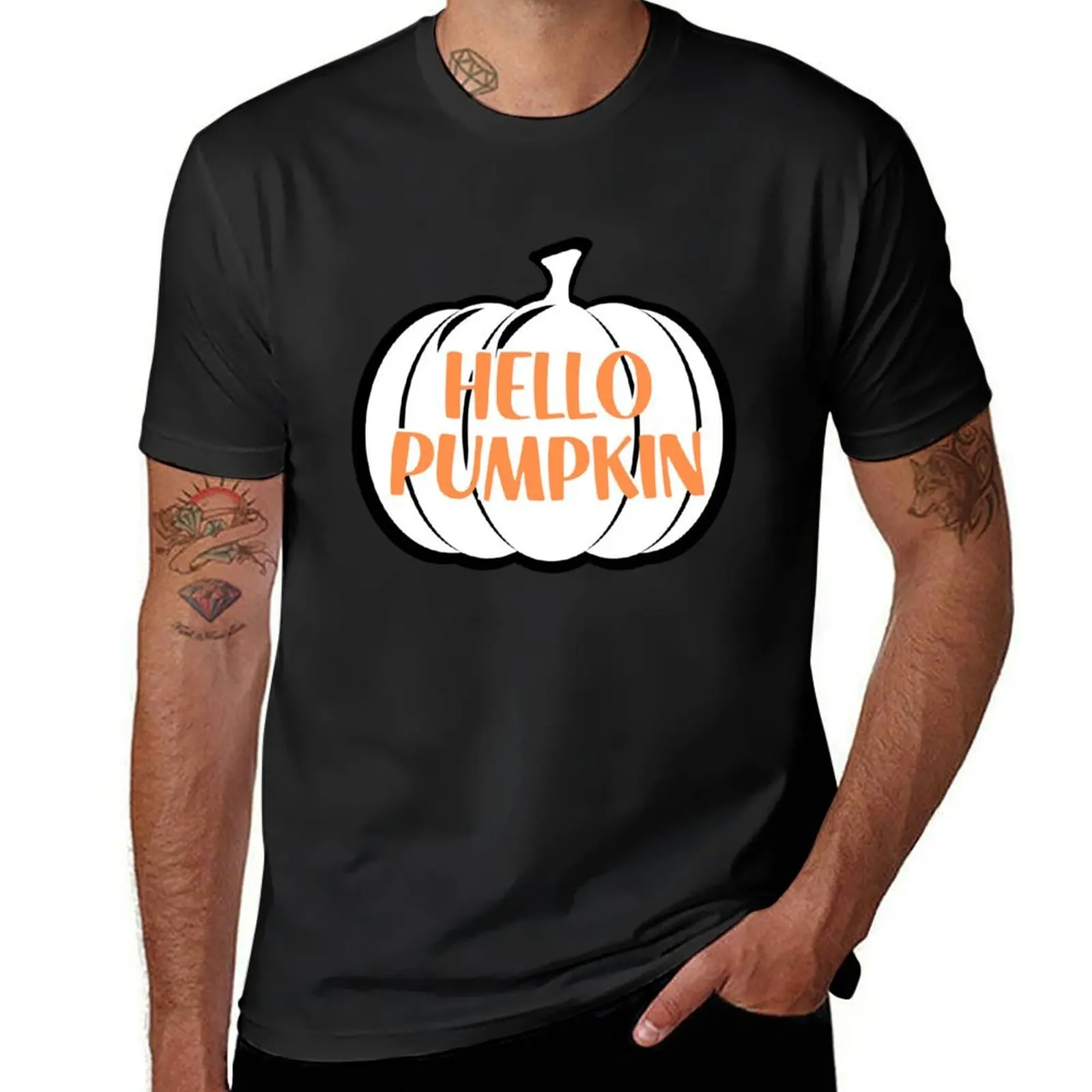 Hello Pumpkin, Hello Pumpkin Sign, Happy Halloween T-Shirt sublime vintage clothes animal prinfor boys men t shirt