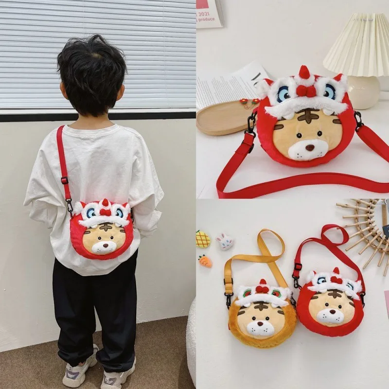 Bolsa de mensajero de felpa para niños, monedero Unisex, bolsos de hombro de dibujos animados, Linda muñeca Kawaii, bolso de mensajero