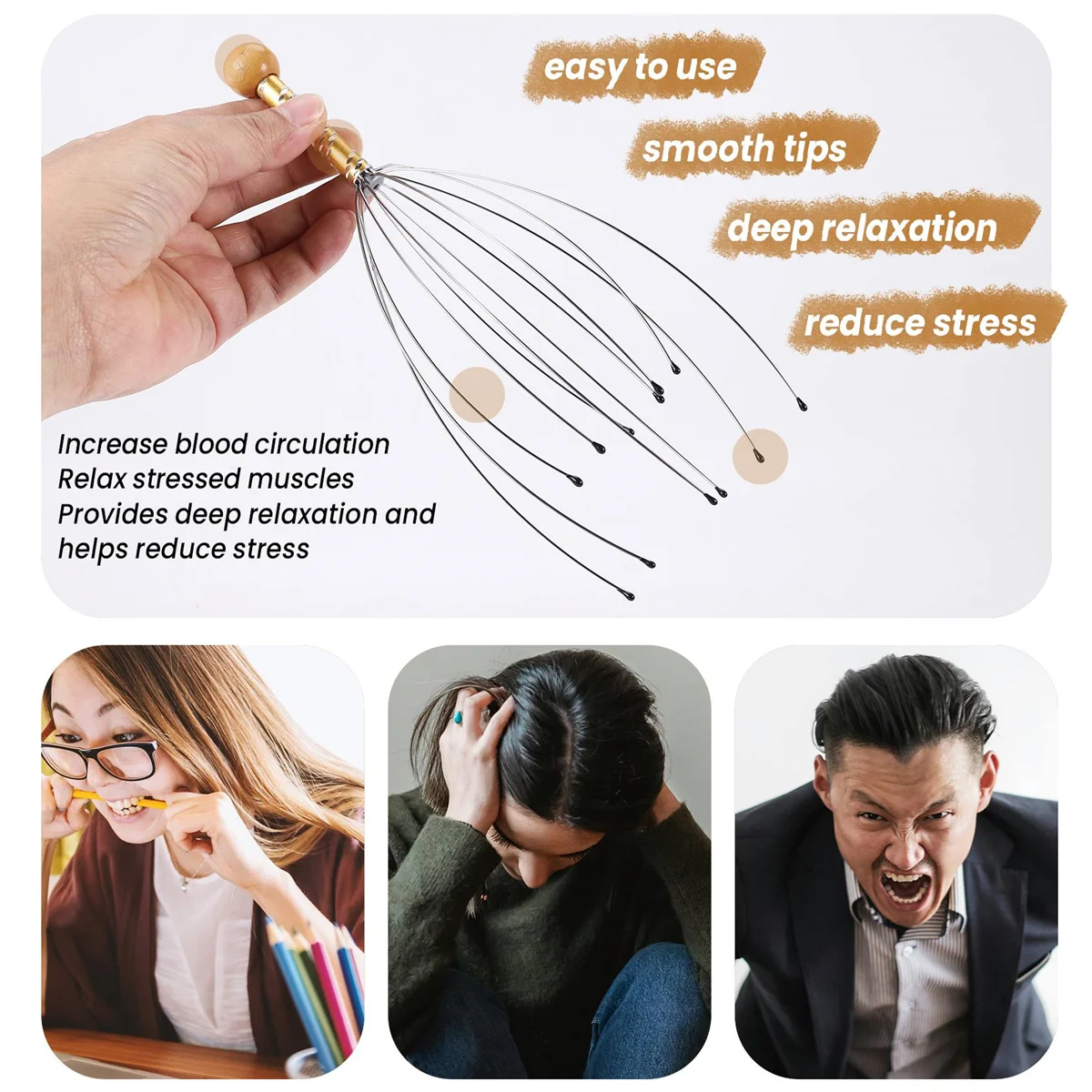 Massageador do couro cabeludo