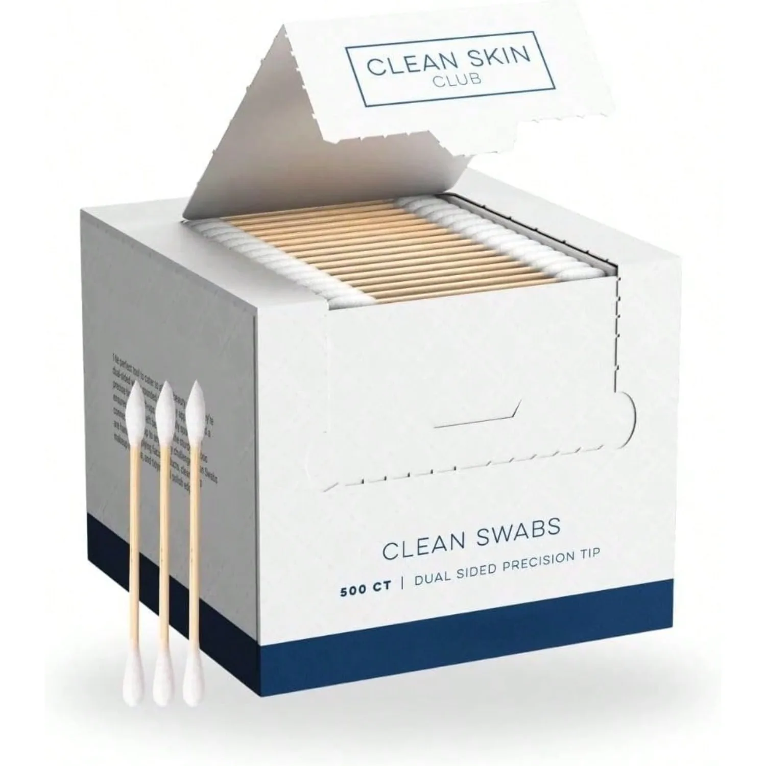 

500 CT Organic Cotton Bamboo Clean Swabs Pointed Tip For Makeup Nail Polish Touch-Ups Chlorine-Free Hypoallergenic