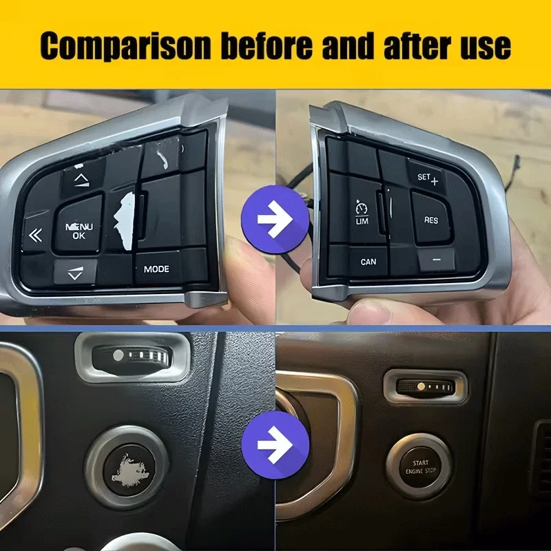 Car Interior Touch-Up Pen Set - Black White Silver Scratch Repair Tools for Auto Plastic Trim Panels & Buttons