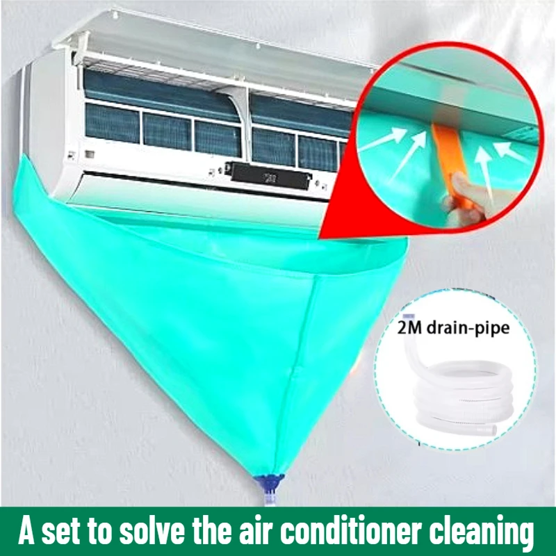 

Набор для очистки кондиционера, инструменты для очистки кондиционера, мешок для чистки кондиционера со сливной трубой, водонепроницаемый набор для мытья домашнего кондиционера