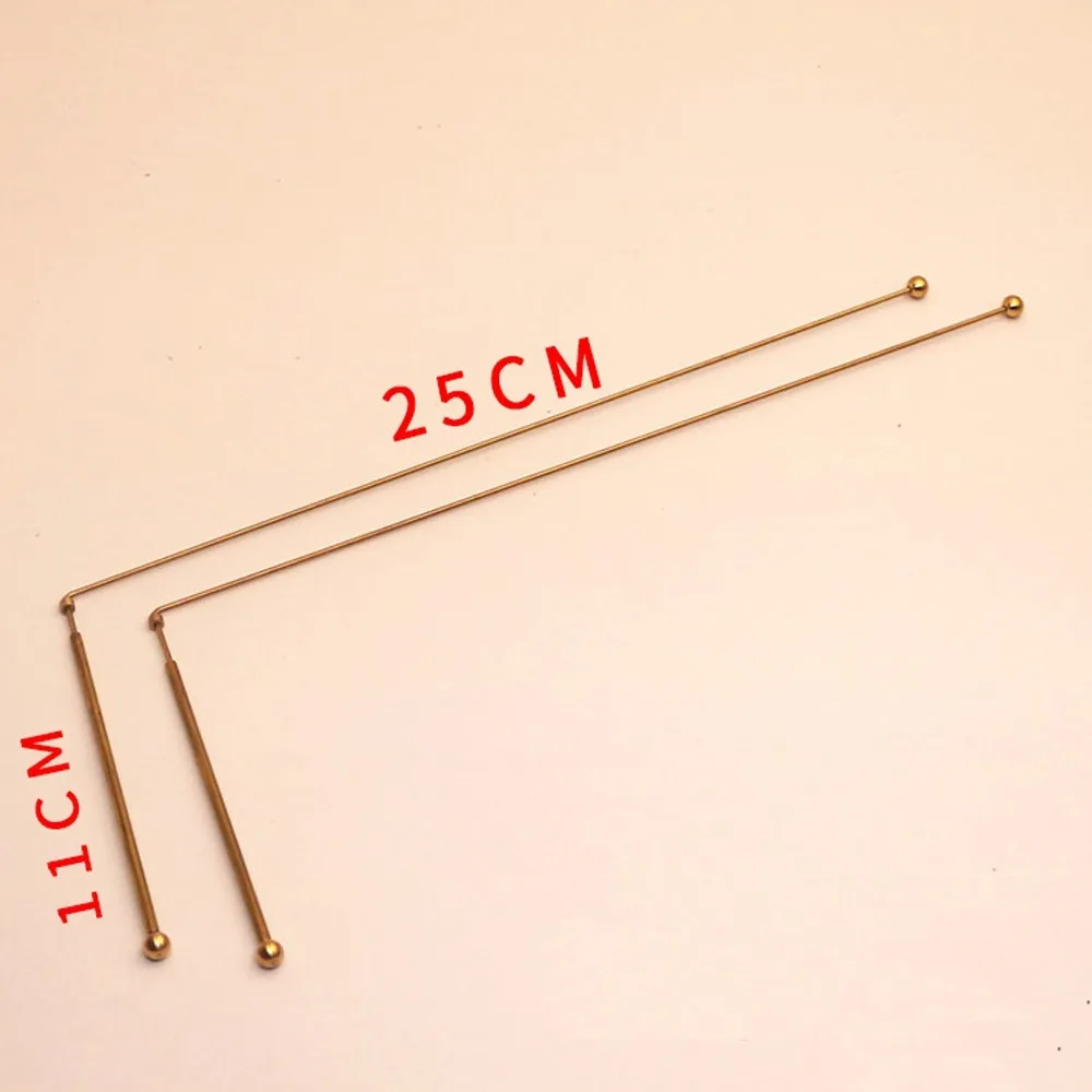 Hastes De Cobre Puro Dowsing, Detecção De Metal Rod, Equipamento De Caça Fantasma, Tesouro, 99,9%, 2Pcs