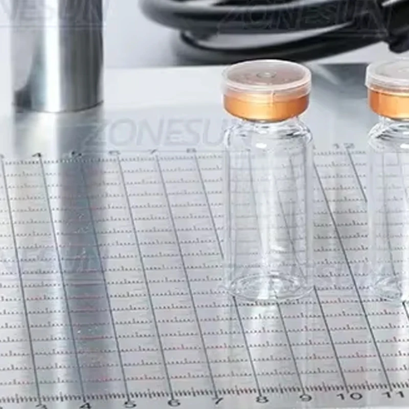 ZONESUN Pneumatic Oral Liquid Penicillin Antibiotic Injectable Bottle Capper Aluminum Plastic Glass Vial Crimper Capping Machine