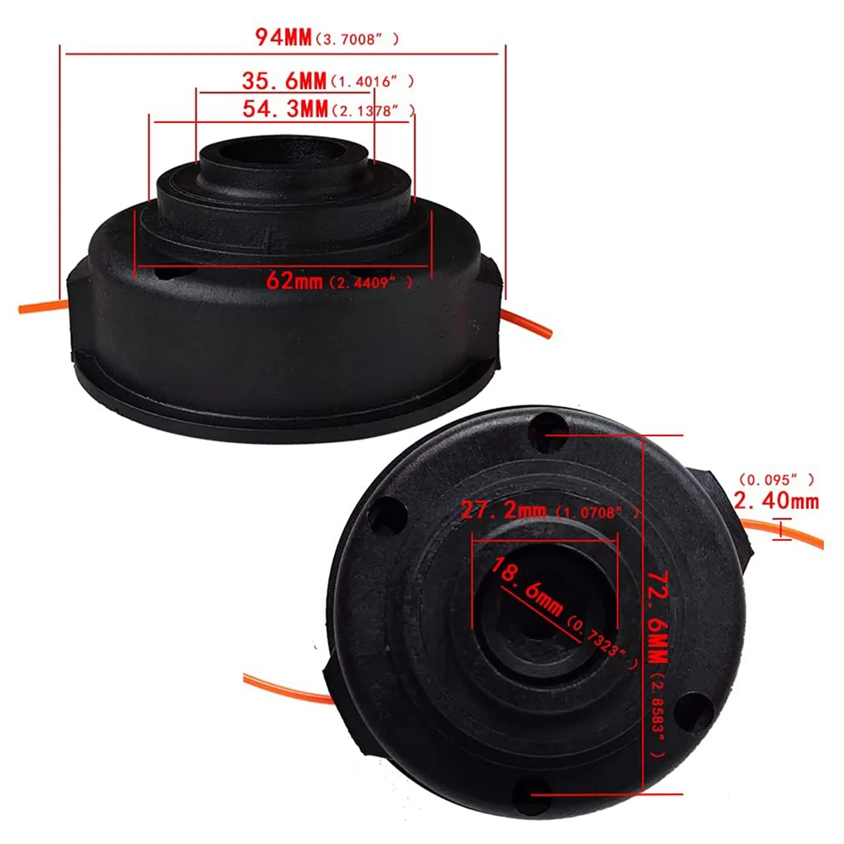 AEE8-String Trimmer Head (10 Mm X 1.25 Mm) Knob Bumps For Homelite Ryobi MTD Mcculloch Craftsman Toro ST155 ST165 ST175