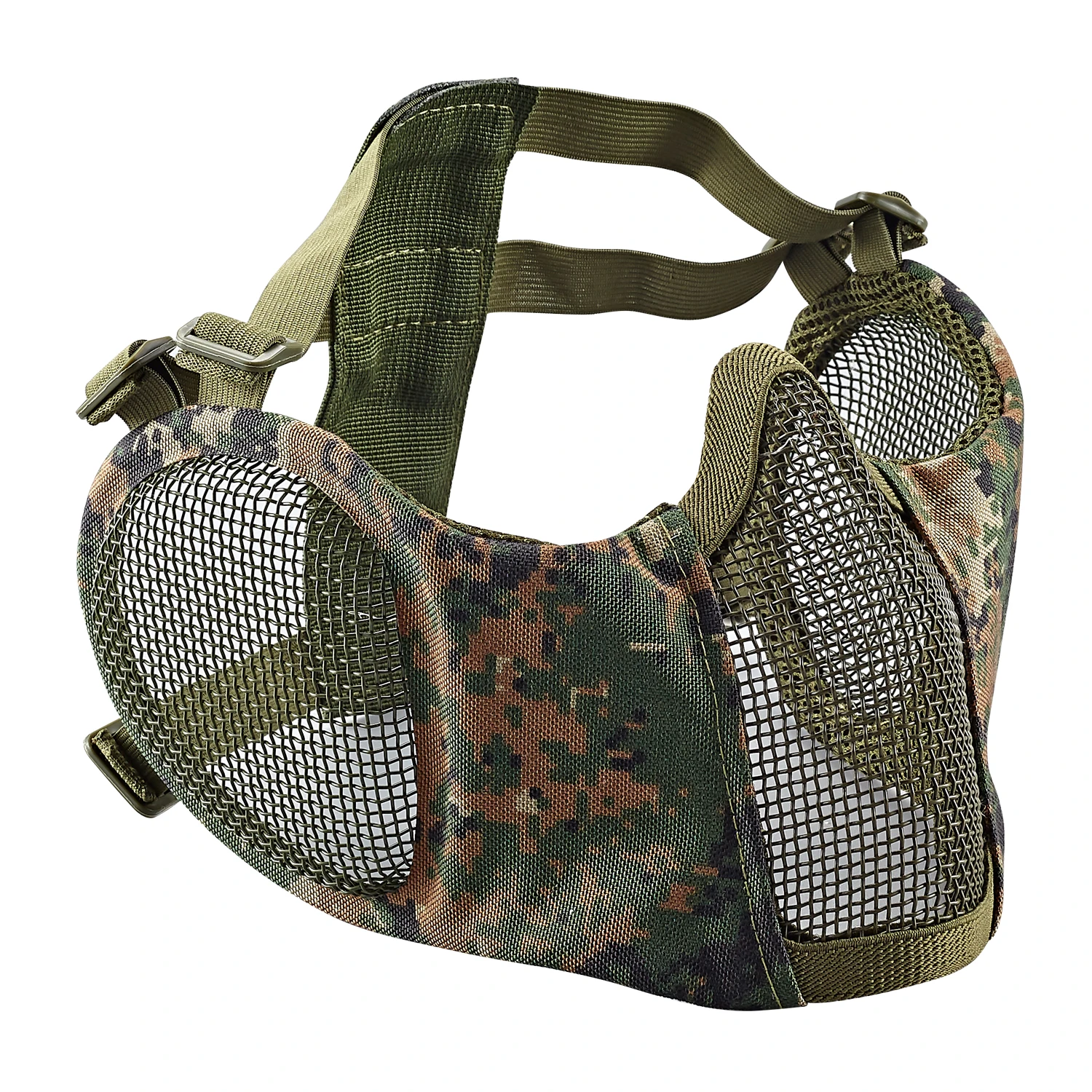 نصف قناع شبكي فولاذي تكتيكي - معدات حماية للصيد في الهواء الطلق، غطاء وجه آمن لكرات الطلاء، شبكة معدنية خفيفة الوزن ومتينة #1