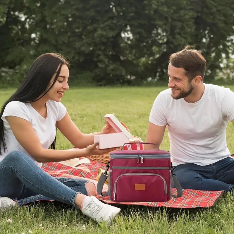 Großer Auslaufsicherer Lunch-Rucksack Thermische Große Picknick-Kühltasche und Warmhaltetasche Outdoor-Aufbewahrungstasche mit Schultergurt – Detail 2