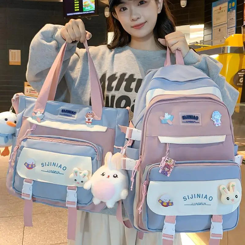 

Large Capacity Lightweight Dual-Shoulder Backpack for Girls School Bag Spine Protection Reduced Burden Primary And Middle Sch...