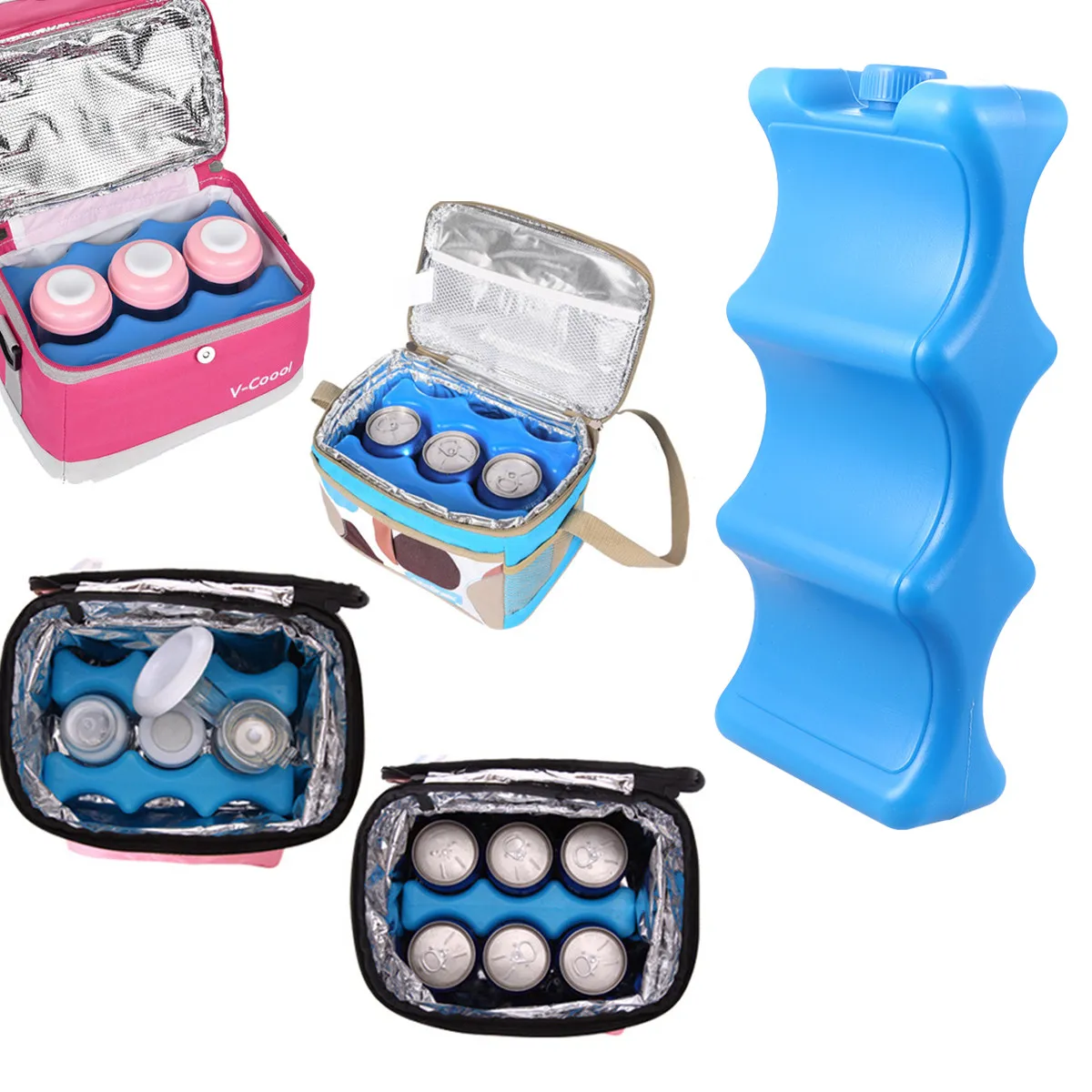 

Набор из 2 многоразовых охлаждающих пакетов для грудного молока, контейнеры-холодильники волнообразной формы для хранения продуктов и напитков, синие аккумуляторы холода, решение для охлаждения на кухне
