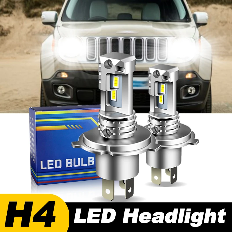 1szt/2szt Do Jeep Renegade 2014 2015 2016 2017 2018-2020 Samochodowe reflektory LED Hi/Low Beam Żarówki Akcesoria 6000k 12000lm H4 9003