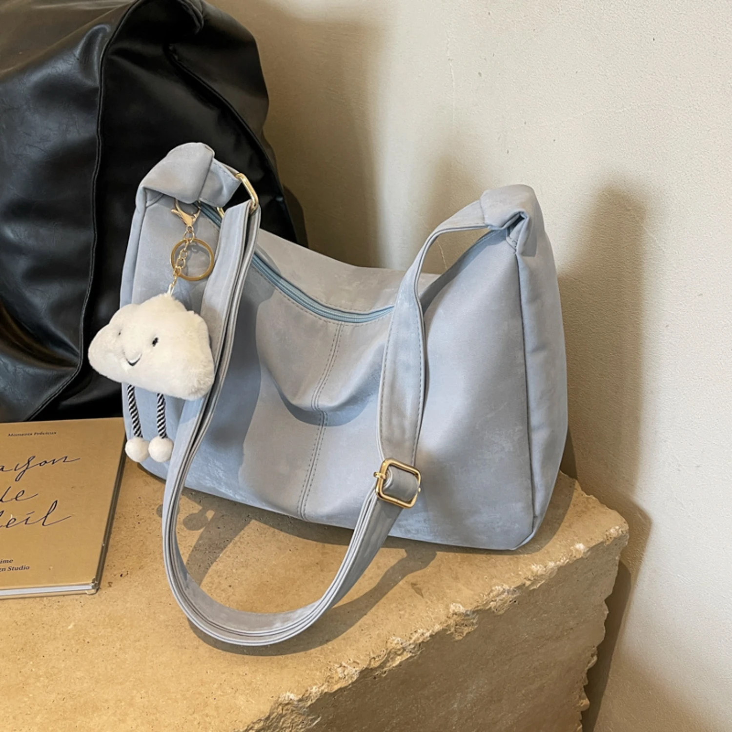 Bag For Women, Large Capacity Summer Shoulder Bag, Versatile Carryall Ideal For Students & Daily Use With Adorable Cloud Charm