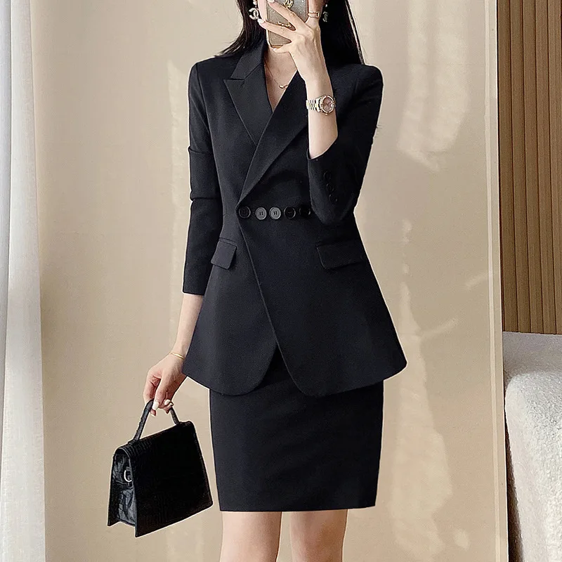 Navy Blue Business Suit Women's Spring Goddess Temperament Temperament Jewelry Shop Beauty Salon Front Stage Work Wear Clothes W