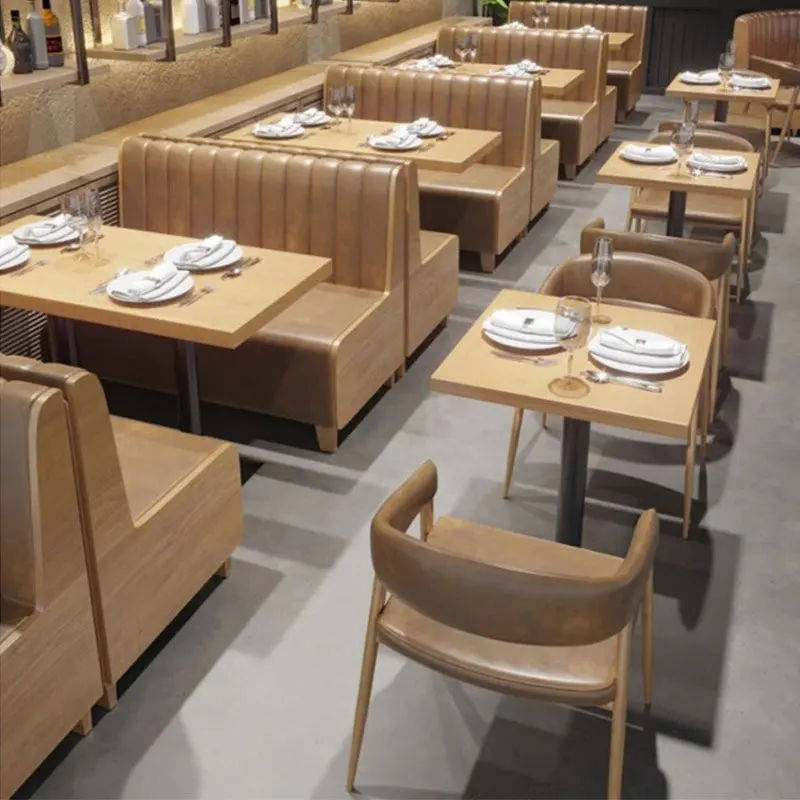 

Wholesale Furniture China Wooden Restaurant Chair and Table Sets Restaurant Sofa Booth Seating