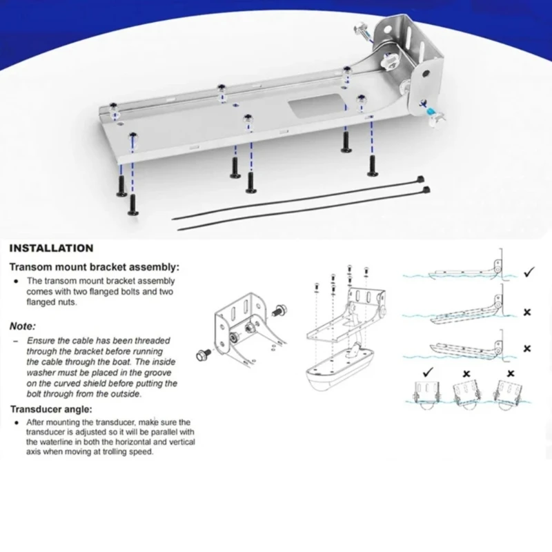 000-12603-001 Transducer Transom Mount Bracket Compatible for StructureScan 3D Yacht Marine Fishing Shockproof AOS