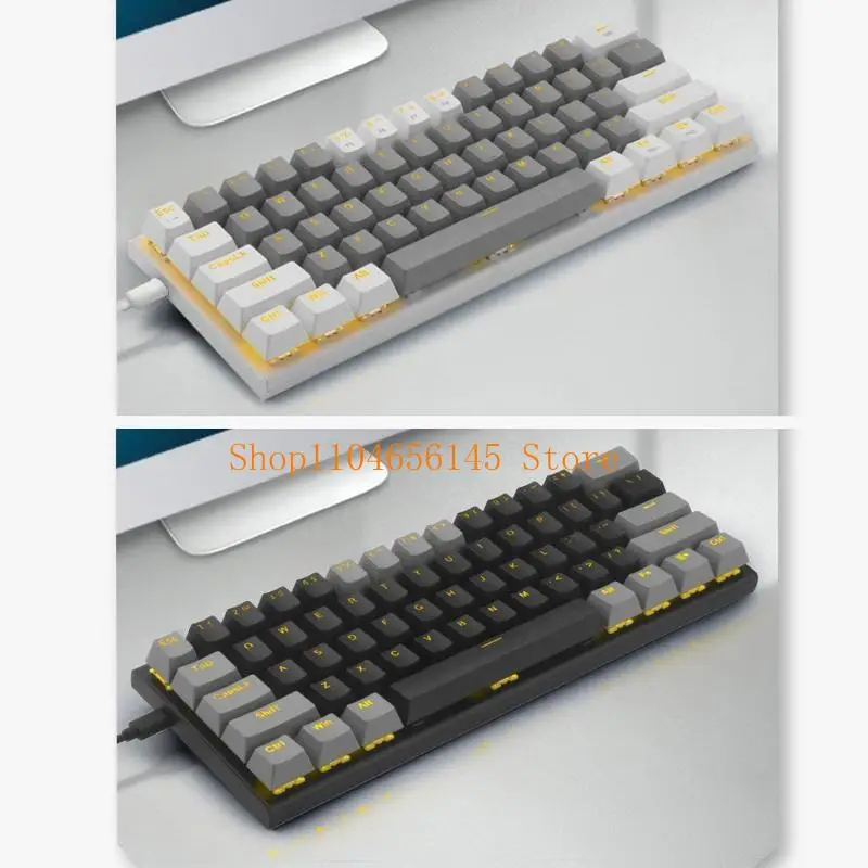 

5ASD Z-11 Зеленая/ красная ось Механическая клавиатура для Creative 61-ключ 60% мини-подсветка KE