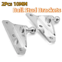 2PCS 10MM Silver Ball Stud Shock Struts Gas Prop Strut Spring Mounting Brackets Connector Zinc Plated Steel For RVs Campers Home