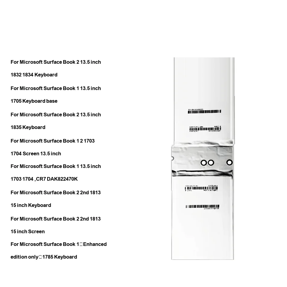 

Аккумулятор 0-8030 мАч для Microsoft Surface Book 2 1703 1704 13.5 дюймов, экраны 1703 1704 1705 1832 1834 1835, клавиатура 1, улучшенный 2-й аккумулятор