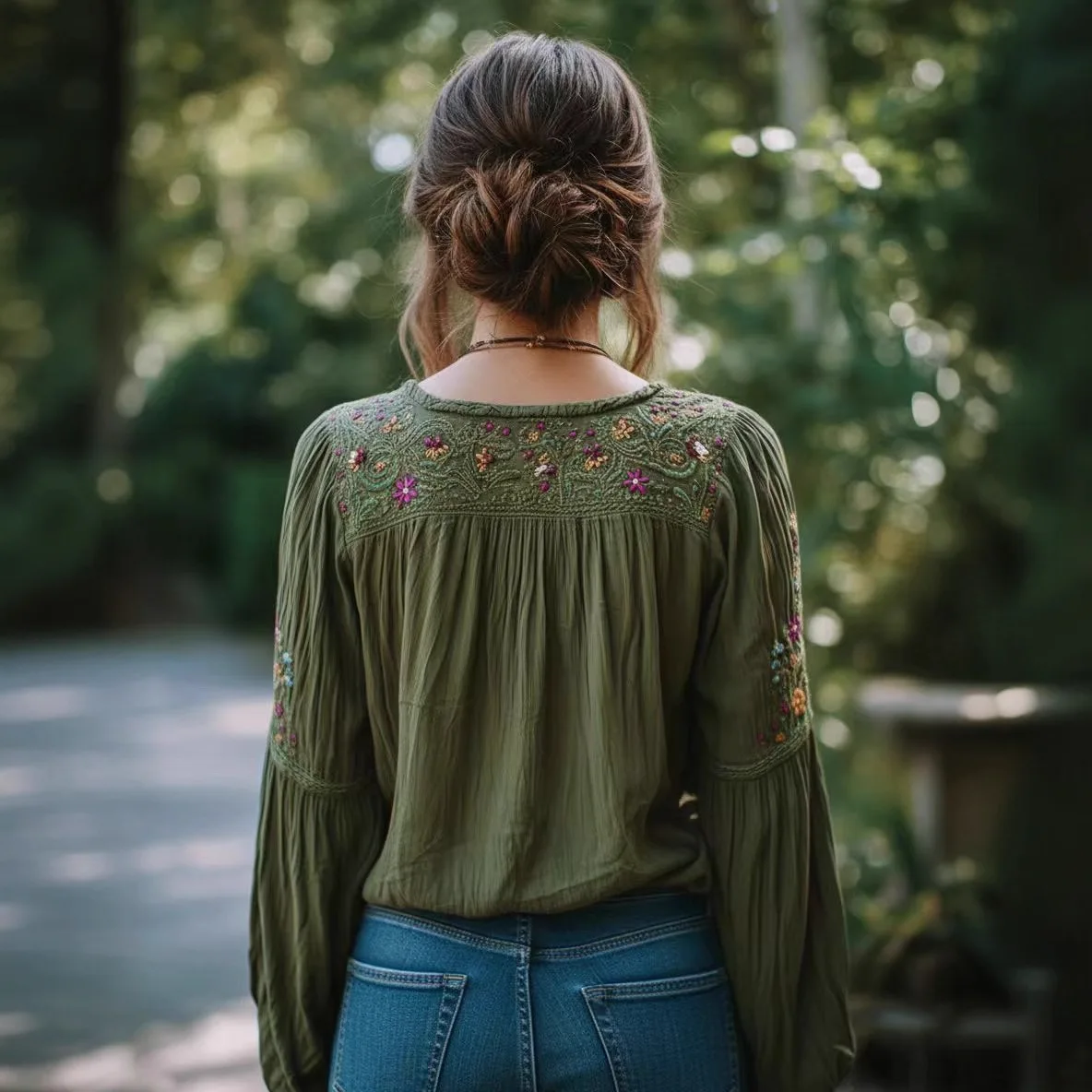 

Женская блузка в этническом стиле с ретро-цветочным узором, свободная, с V-образным вырезом, повседневная, весенняя, с драпировкой, 2026 Blusas femme