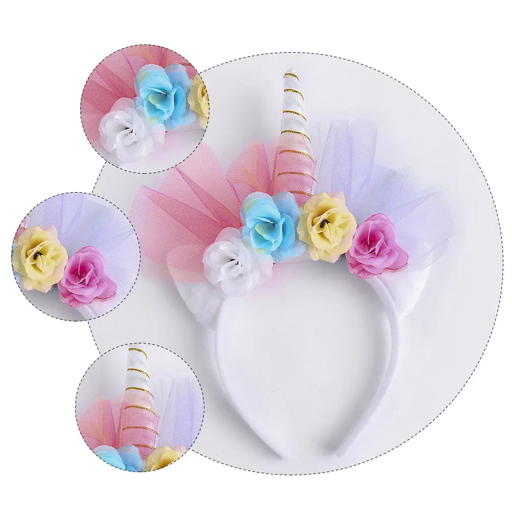 

Headbands Unicorn Hair Hoop Glow Party Supplies Kids Girls Christmas Headdress Non Fading Bright Color Durable Costumes