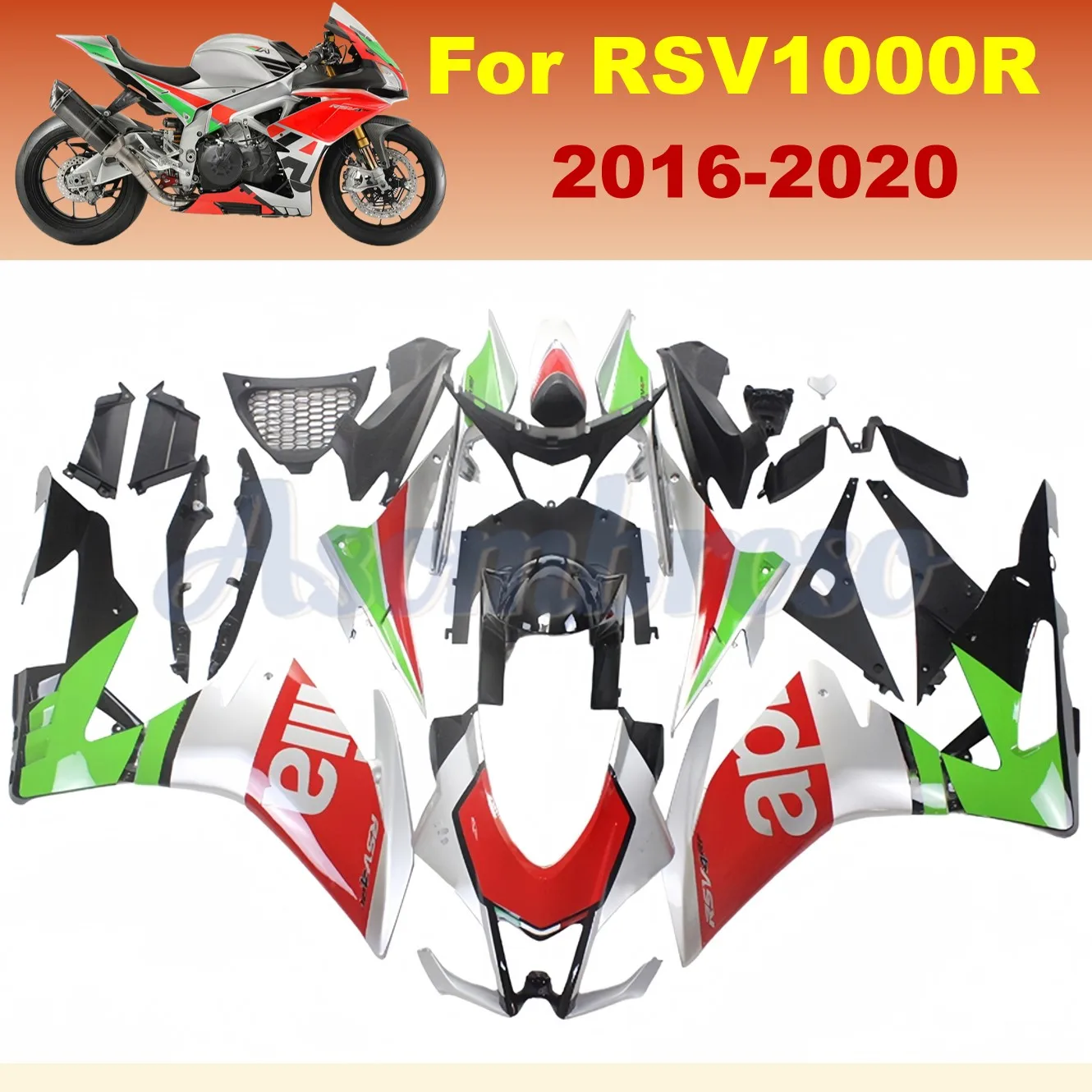 

Injection Bodywork Fairing Kit for Aprilia RSV4 1000 2016 2017 2018 2019 2020 RS1000 RSV4RR 16-20 ABS Plastic Body