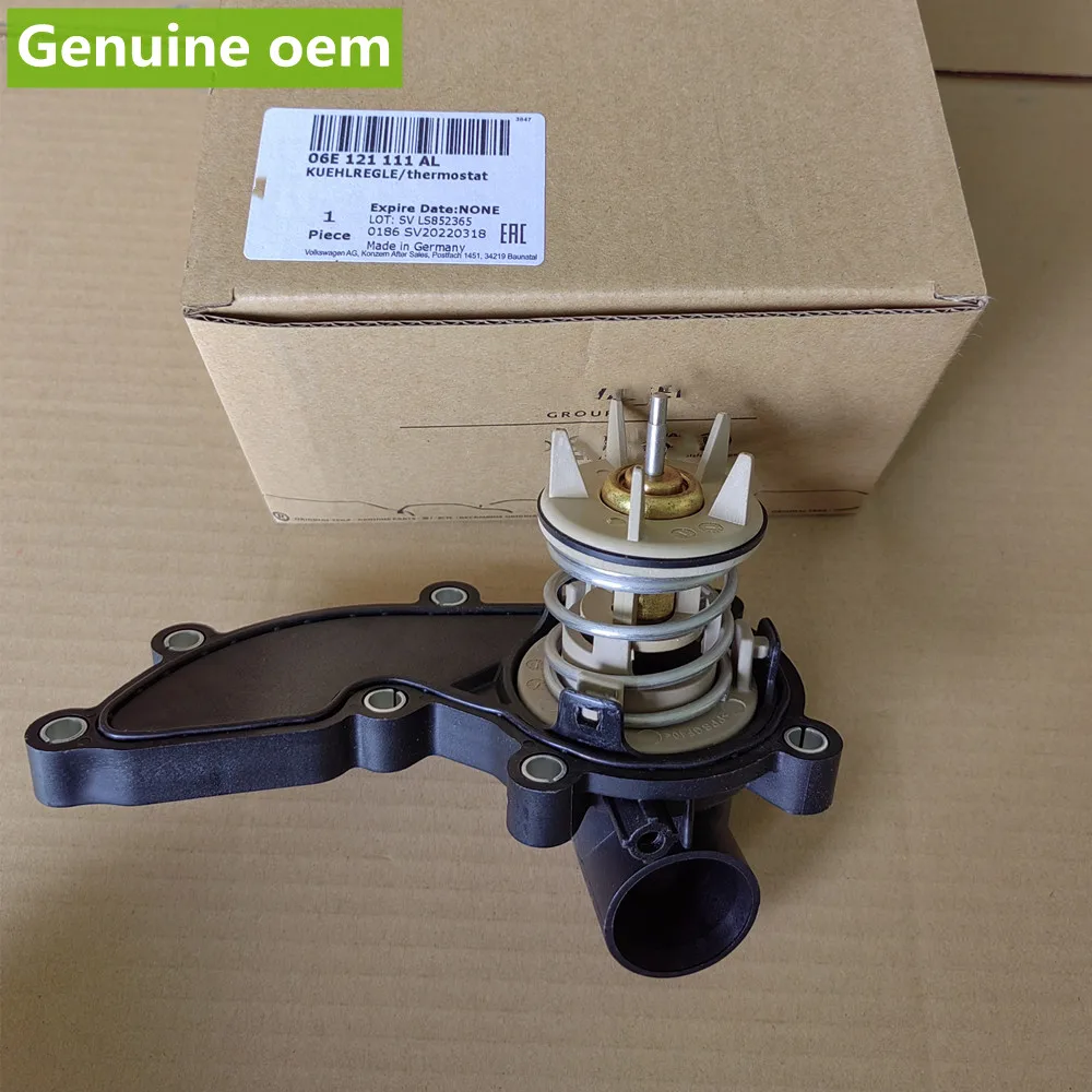 Genuine NEW OEM  06E121111AL Engine Coolant Thermostat Housing Assembly Direct Fit for Audi A6 A7 A8 Q5 Q7 SQ5 VW V6 3.0L