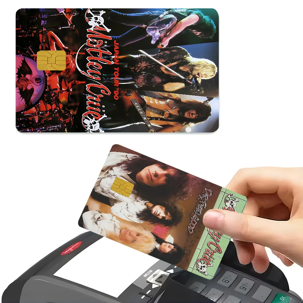 Beliebte Band Motley-C-crues Kreditkarte Haut Aufkleber Für VISA Bank Karte Transport Karte Aufkleber Anti-scratch Frauen geschenk