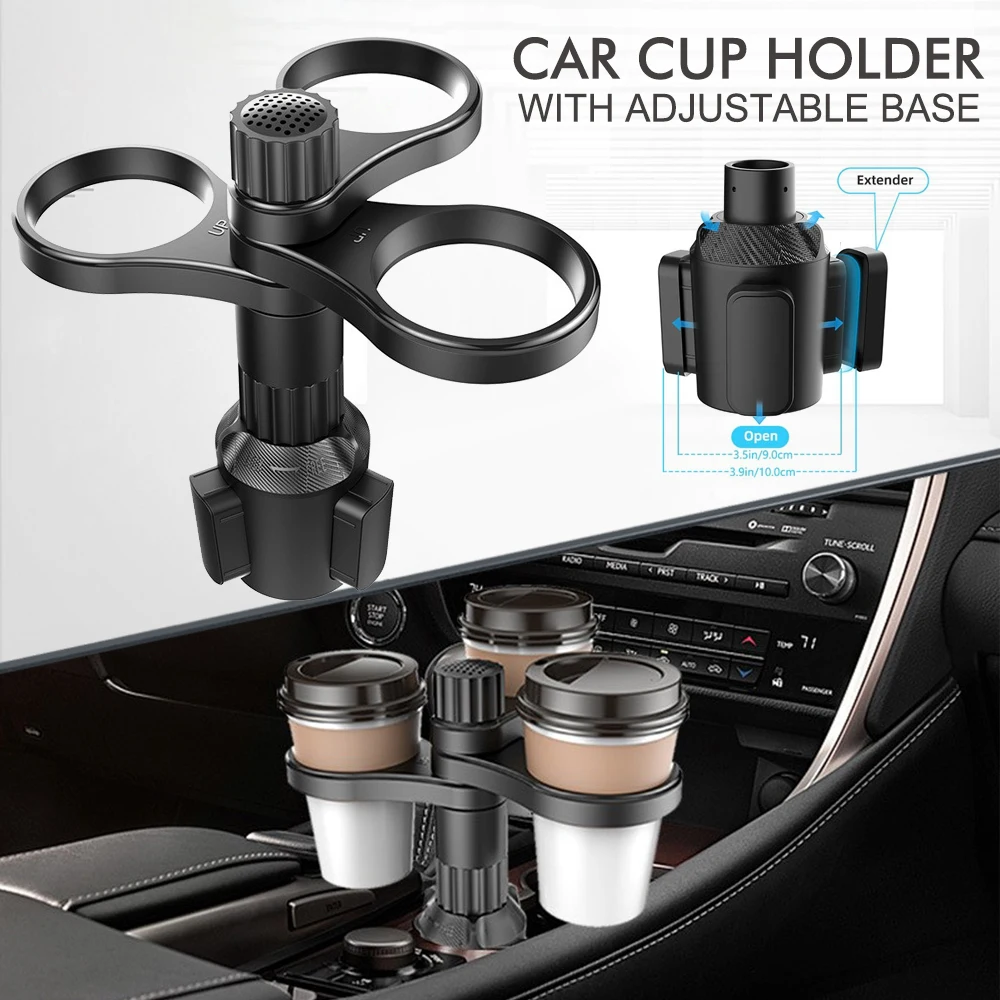 

360 Rotating Insert Drinks Support Adjustable Base Car Cup Car Cup Holder Expander Adapter Mount Beverage Bottle Bracket