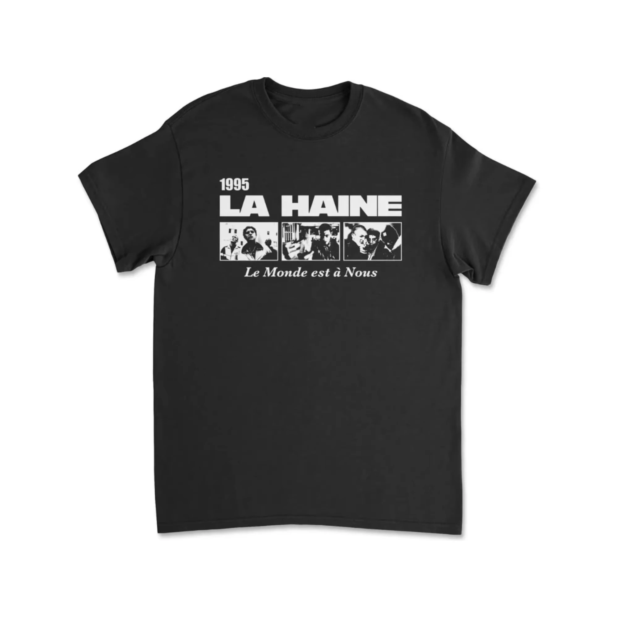 Camiseta Unisex de Algodón Retro 1995 con Estampado Gráfico del Póster de la Película La Haine, Estilo Hiphop, Cuello Redondo, Holgada, para Fanáticos