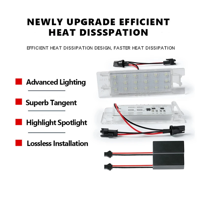 2Pcs Canbus LED 번호판 조명 Alfa Romeo 147 156 159 166 Giulietta Mito Brera 스파이더 GT 쿠페 자동차 번호판 램프