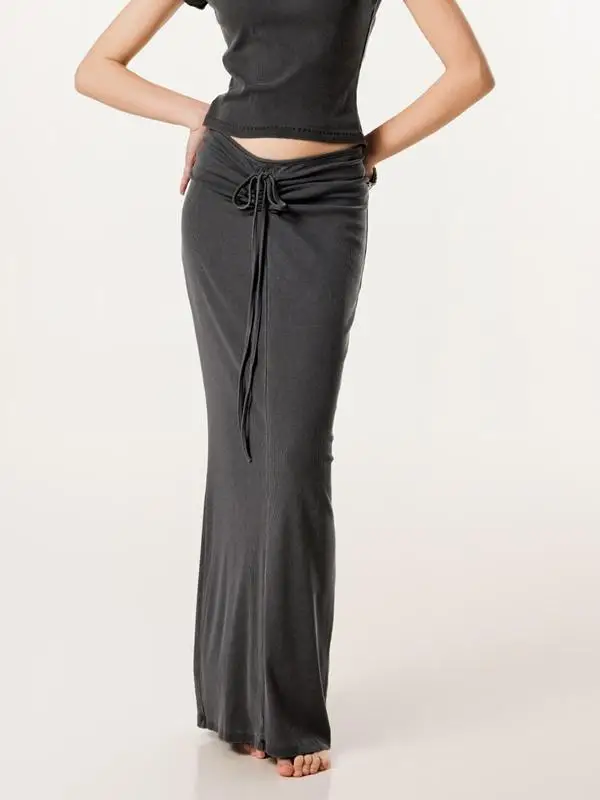 

Вязаная облегающая юбка Y2K для женщин, весна-лето, в американском ретро-стиле, укороченная, утягивающая, модная, K...