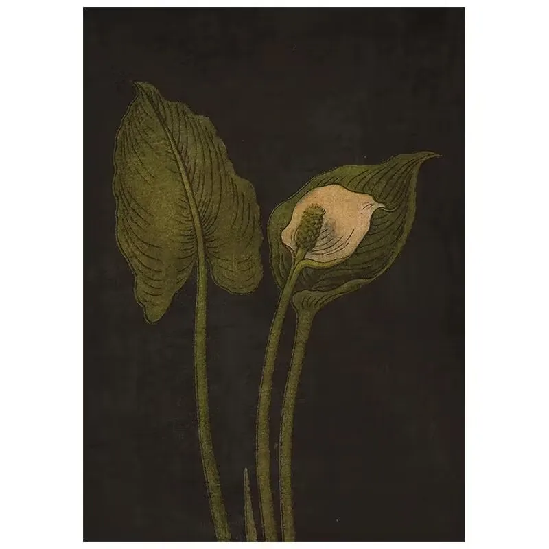 

Ancient Style Green Plants,Abstract Art Image 100% Handmade Oil Painting on Canvas,High Quality, Home Decor,Sofa Background Wall