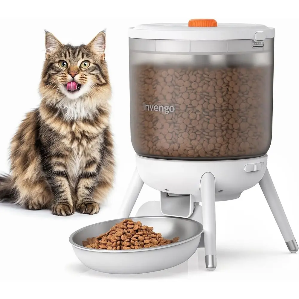 

Automatic Cat eeder, 3L Timed Pet eeder or Cats & Small Dogs, Dual Power USB & Battery, Clear Hopper, Easy-Clean, Dry ood & Kibb